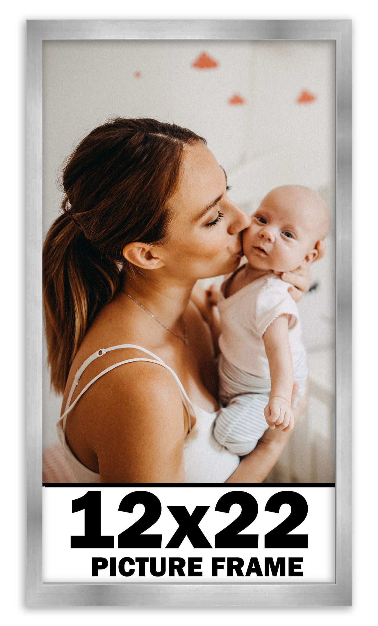 12x22 Frame Stainless Steel Silver Picture Frame Photo Frame UV Acrylic - Picture 1 of 9
