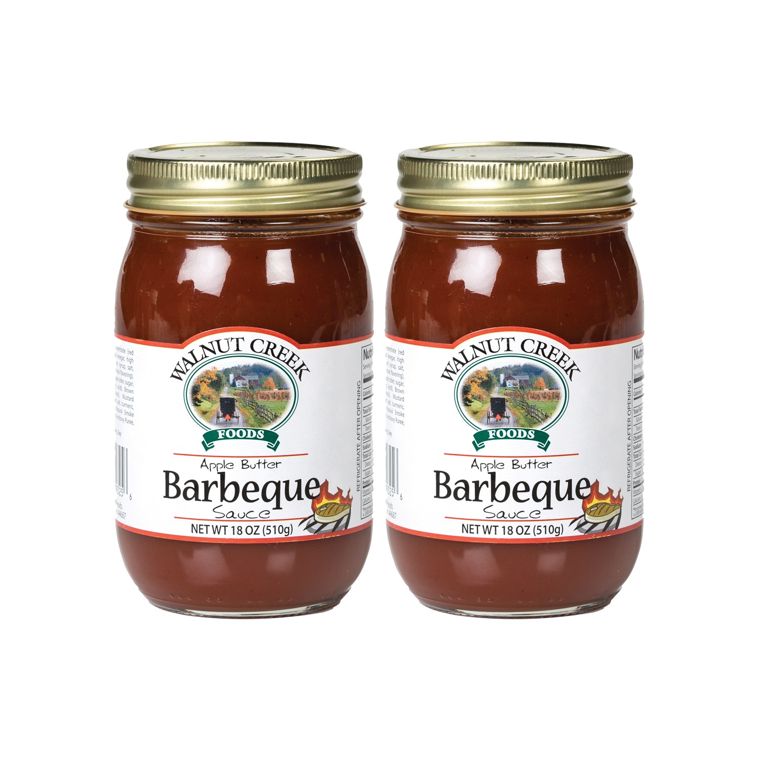 Walnut Creek Apple Butter Barbeque Sauce, 2 Jars