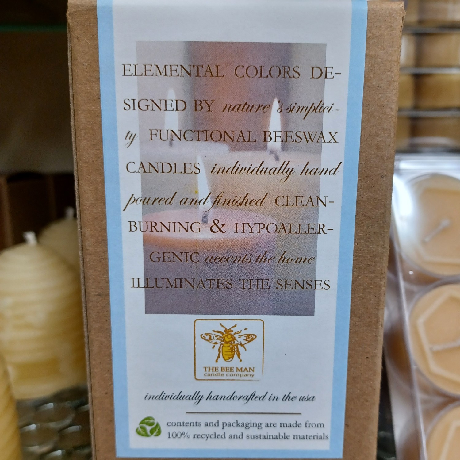 100% Beeswax Pillar Candle, Long Burn Time Honey Fragrance, Smokeless Dripless