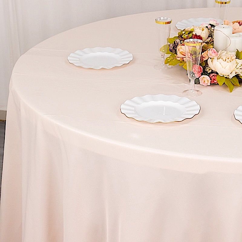 6 pcs 132" Round Premium Polyester Tablecloths Wedding Party Table Linens SALE - Picture 21 of 100