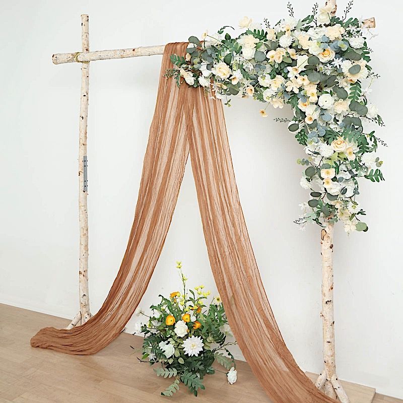 Telón de fondo de tela de queso de algodón de 20 pies cortina panel decoración de fiesta - Imagen 181 de 217