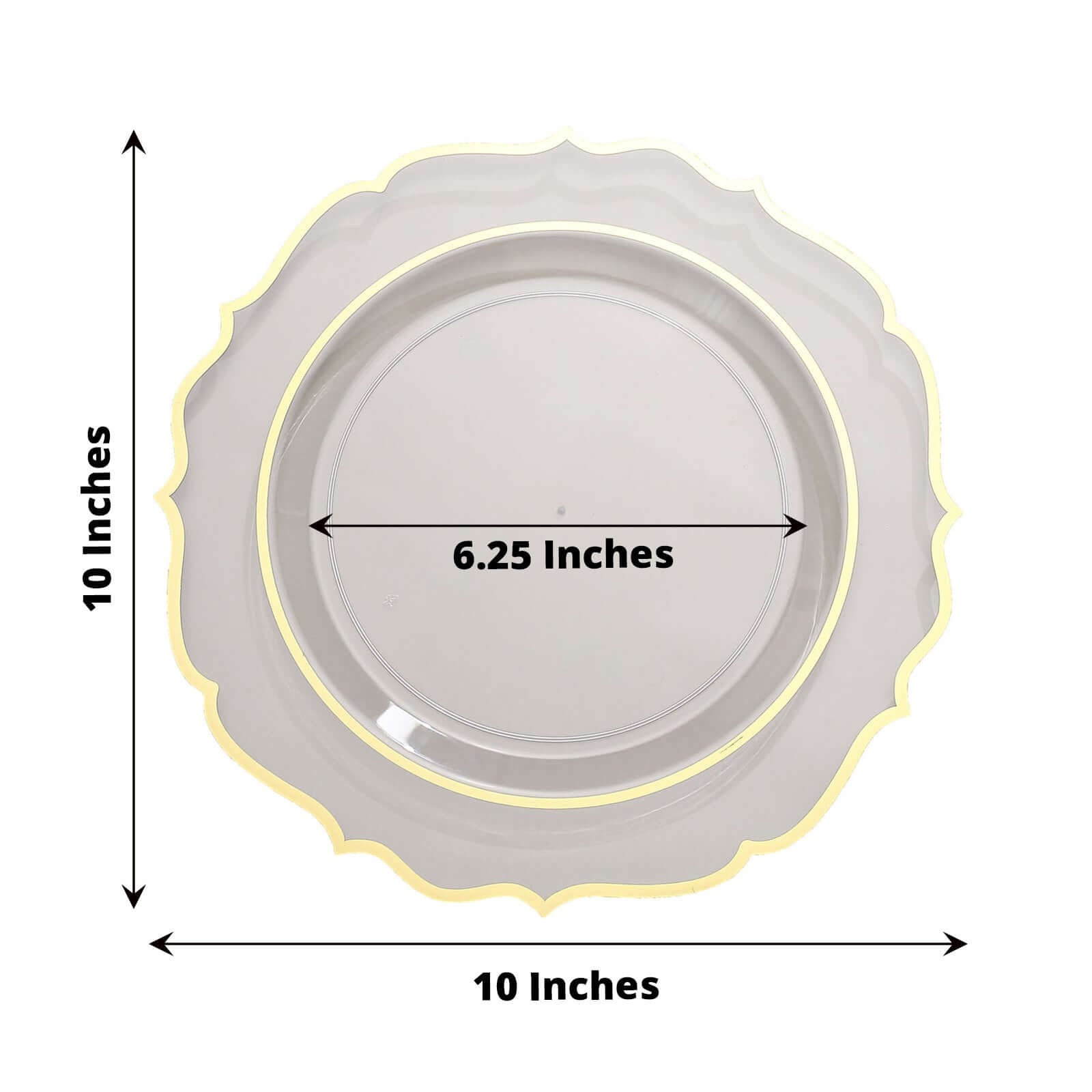 Disposable Plastic Plates Scalloped Rim Wedding Party Event Tableware Home - Picture 24 of 108