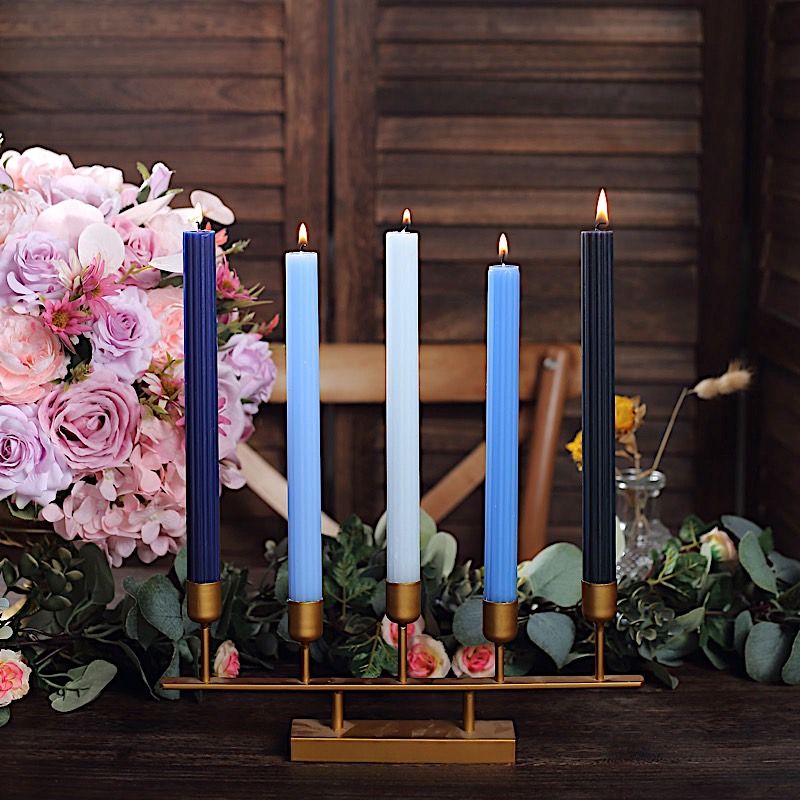 5 Unscented 9 in Premium Wax Taper CANDLES Ribbed Design Party Events Supplies - Picture 11 of 73