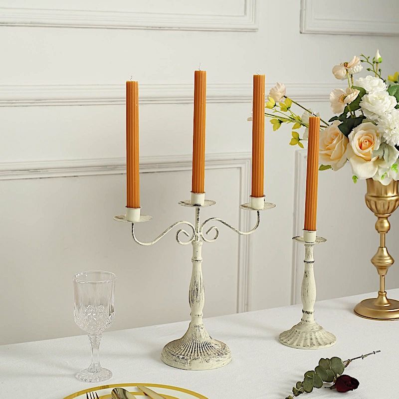 5 Unscented 9 in Premium Wax Taper CANDLES Ribbed Design Party Events Supplies - Picture 56 of 73