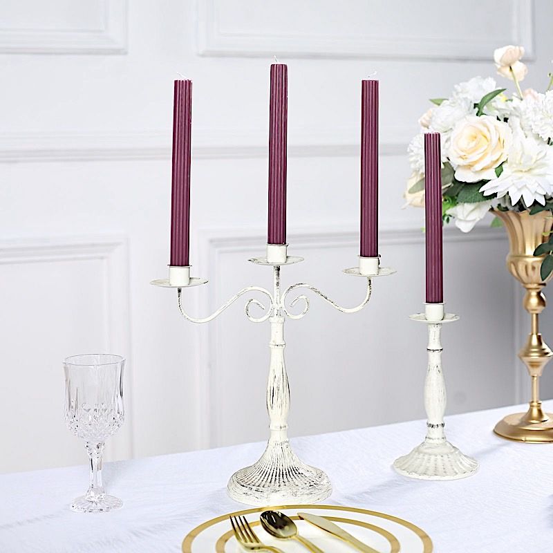 5 Unscented 9 in Premium Wax Taper CANDLES Ribbed Design Party Events Supplies - Picture 47 of 73