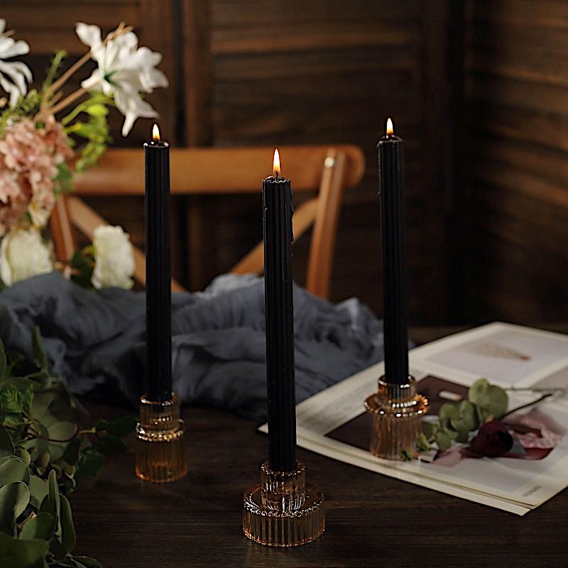 5 Unscented 9 in Premium Wax Taper CANDLES Ribbed Design Party Events Supplies - Picture 36 of 73