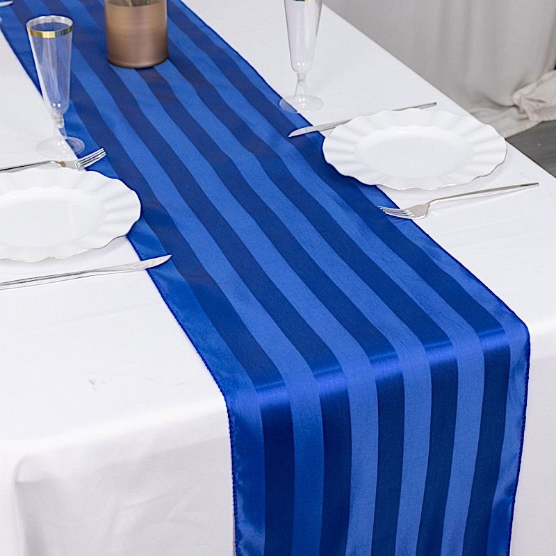 12x108 in Stripes Satin TABLE RUNNER Wedding Party Linens Events Decorations - Picture 43 of 65