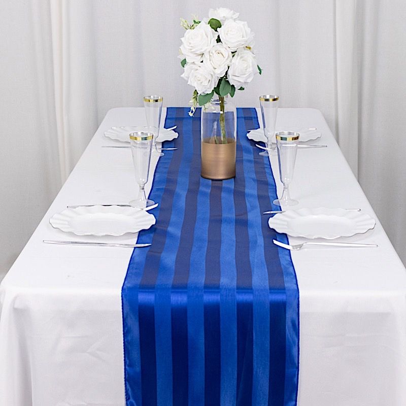 12x108 in Stripes Satin TABLE RUNNER Wedding Party Linens Events Decorations - Picture 42 of 65
