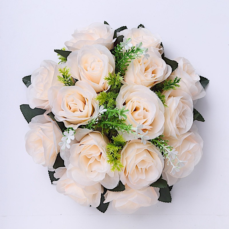 2 Bouquets 10" Silk Roses Artificial Flower Balls Wedding Party Home Decorations - Picture 3 of 34