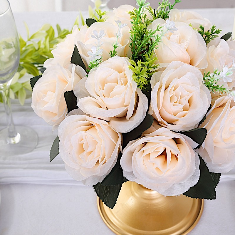 2 Bouquets 10" Silk Roses Artificial Flower Balls Wedding Party Home Decorations - Picture 4 of 34