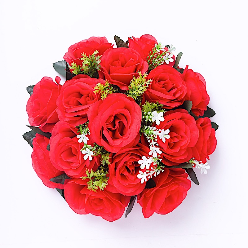 2 Bouquets 10" Silk Roses Artificial Flower Balls Wedding Party Home Decorations - Picture 11 of 34