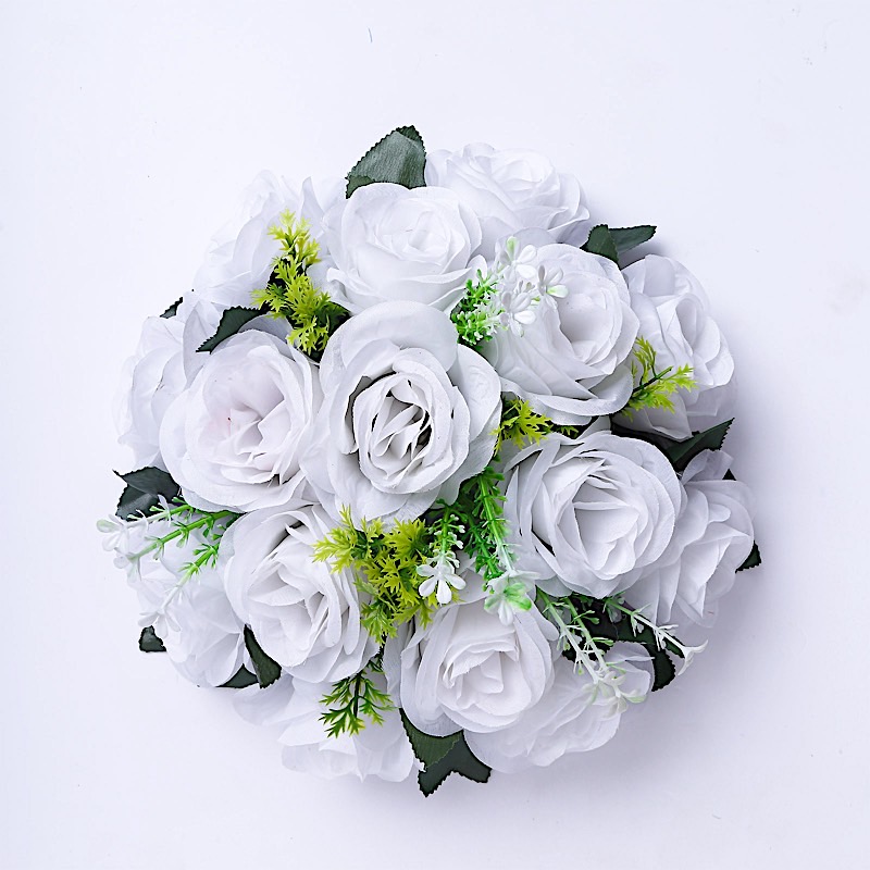 2 Bouquets 10" Silk Roses Artificial Flower Balls Wedding Party Home Decorations - Picture 27 of 34