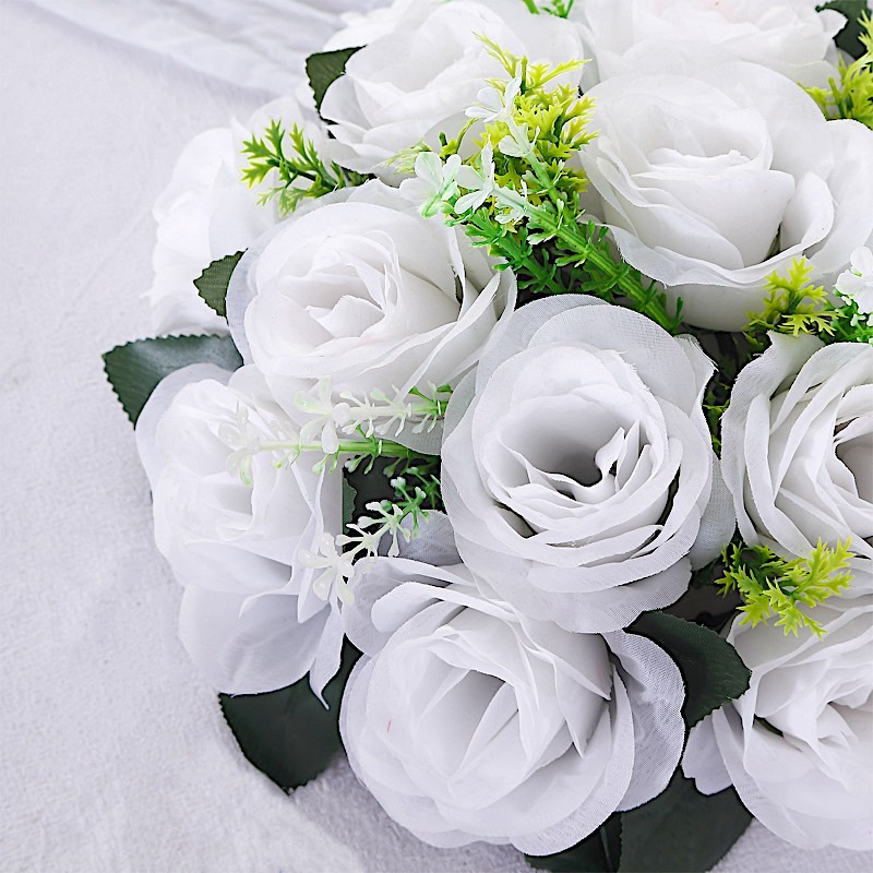 2 Bouquets 10" Silk Roses Artificial Flower Balls Wedding Party Home Decorations - Picture 33 of 34