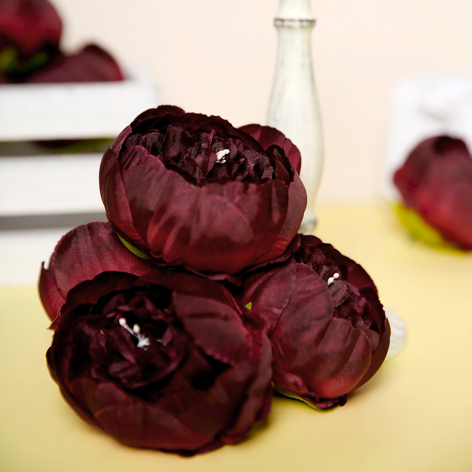 10 pcs 3-Inch Artificial Faux SILK PEONY FLOWER Heads Wedding Party Supplies - Picture 19 of 54