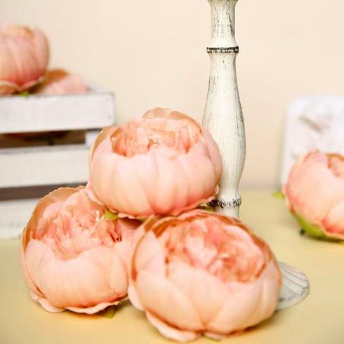 10 pcs 3-Inch Artificial Faux SILK PEONY FLOWER Heads Wedding Party Supplies - Picture 40 of 54