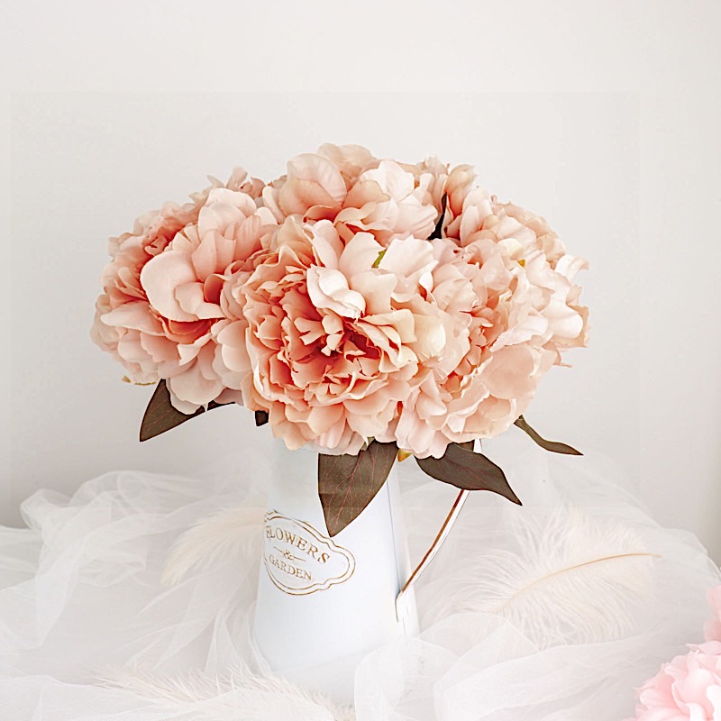 DUSTY ROSE 2 Bushes 17" Silk ARTIFICIAL PEONY FLOWERS Bouquets Wedding Party detailed image 6