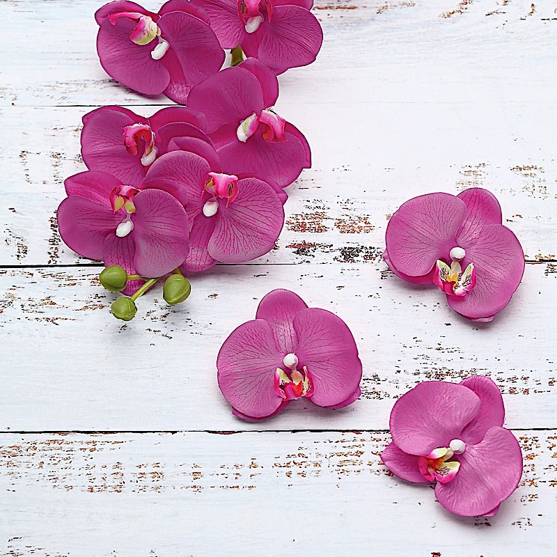 20 pcs 4" Faux Silk Orchid Flower Heads Wedding Party Events Home Decorations - Picture 14 of 50