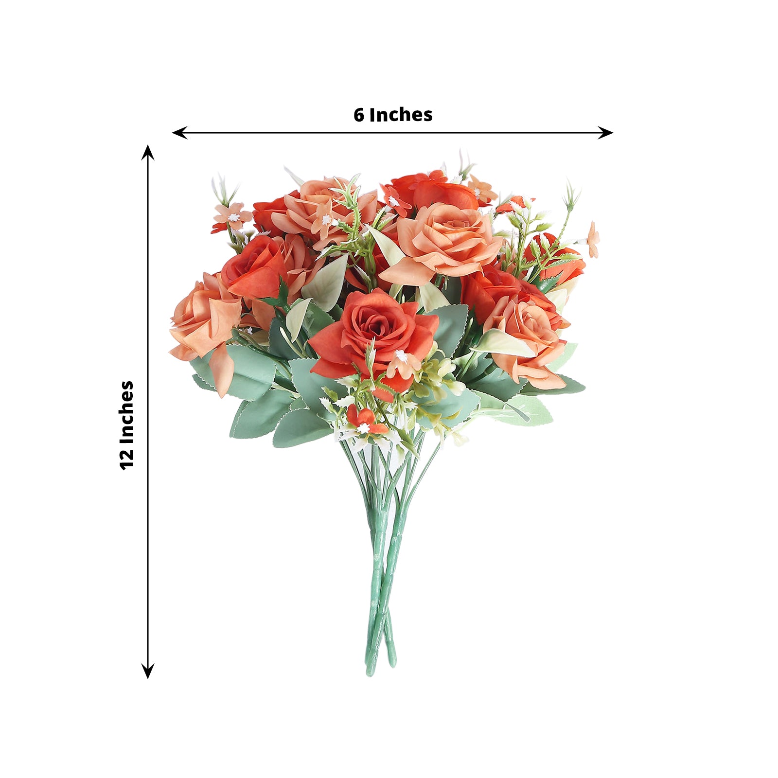 4 Bushes 12" Silk Roses Artificial Flowers Bouquets Party Events Decorations - Picture 54 of 66