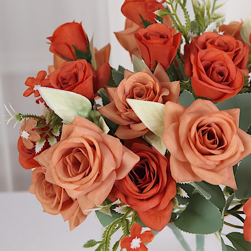 4 Bushes 12" Silk Roses Artificial Flowers Bouquets Party Events Decorations - Picture 57 of 66