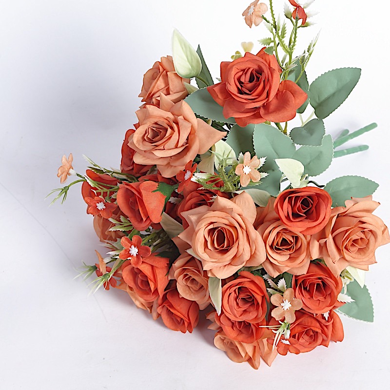 4 Bushes 12" Silk Roses Artificial Flowers Bouquets Party Events Decorations - Picture 58 of 66