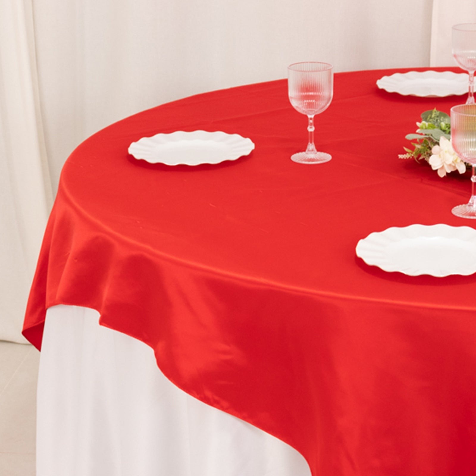 72" Square SATIN Table Overlay Smooth Finish Wedding Table Linens Decorations - Picture 137 of 171
