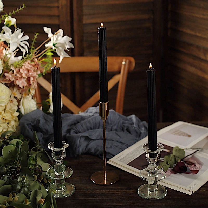 5 Unscented 9 in Premium Wax Taper CANDLES Ribbed Design Party Events Supplies - Picture 34 of 73