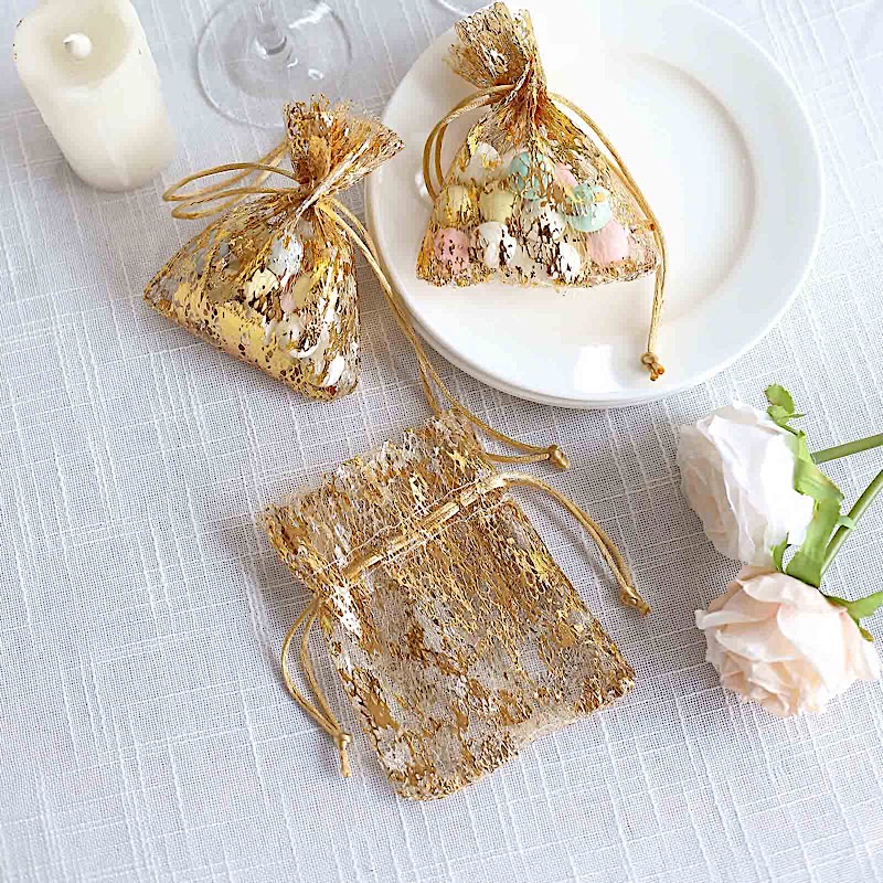 12 Metallic 4" x 5" Polyester Party FAVOR BAGS Pull String Events Decorations - Picture 14 of 25