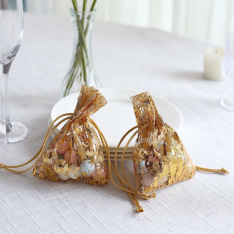 12 Metallic 4" x 5" Polyester Party FAVOR BAGS Pull String Events Decorations - Picture 10 of 25