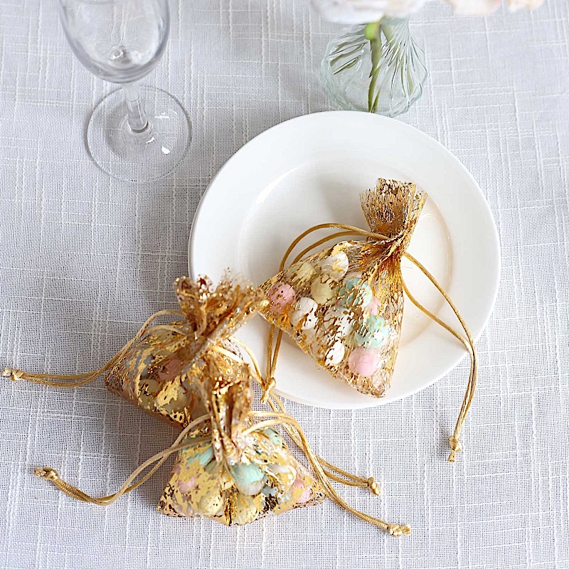 12 Metallic 4" x 5" Polyester Party FAVOR BAGS Pull String Events Decorations - Picture 13 of 25