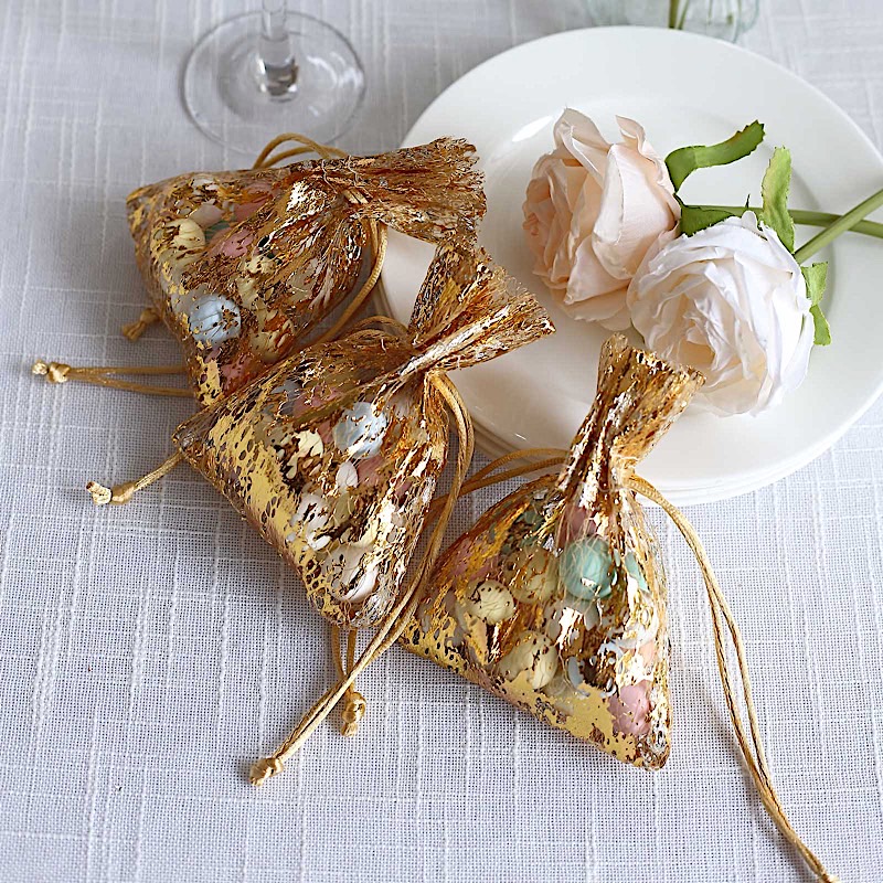 12 Metallic 4" x 5" Polyester Party FAVOR BAGS Pull String Events Decorations - Picture 12 of 25