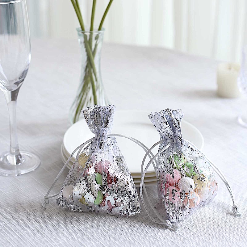 12 Metallic 4" x 5" Polyester Party FAVOR BAGS Pull String Events Decorations - Picture 19 of 25