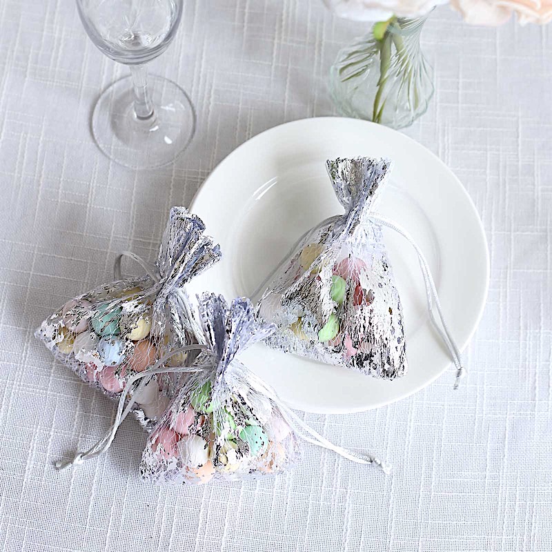 12 Metallic 4" x 5" Polyester Party FAVOR BAGS Pull String Events Decorations - Picture 22 of 25