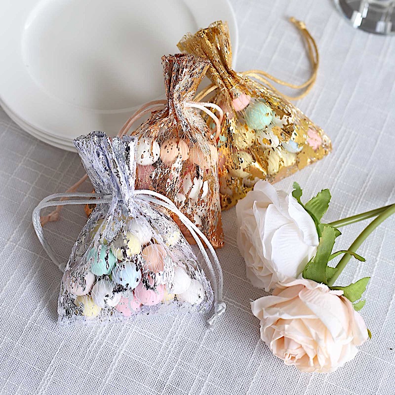 12 Metallic 4" x 5" Polyester Party FAVOR BAGS Pull String Events Decorations - Picture 24 of 25
