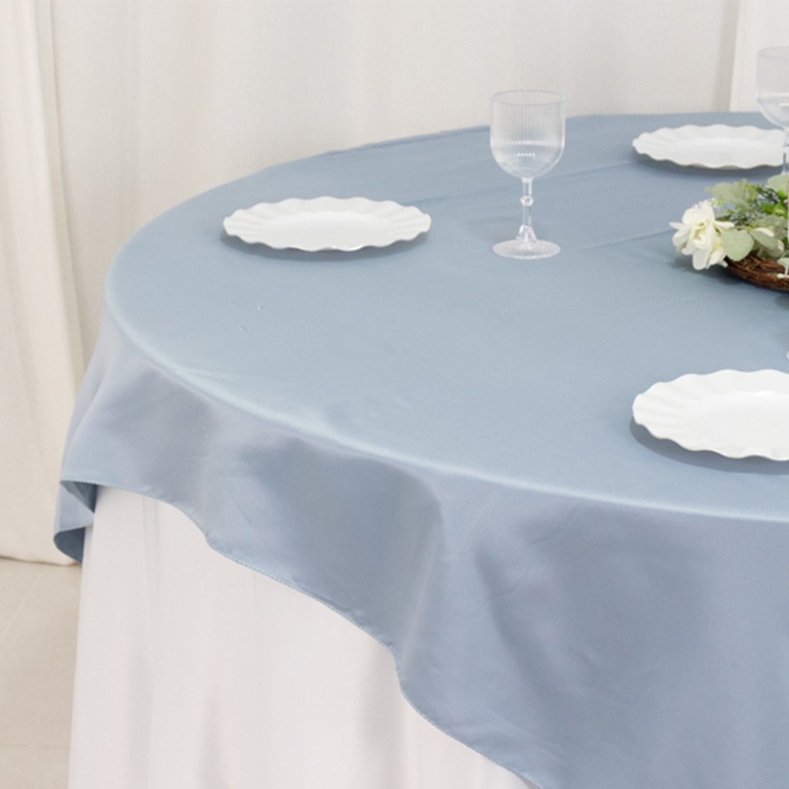 72" Square SATIN Table Overlay Smooth Finish Wedding Table Linens Decorations - Picture 49 of 171