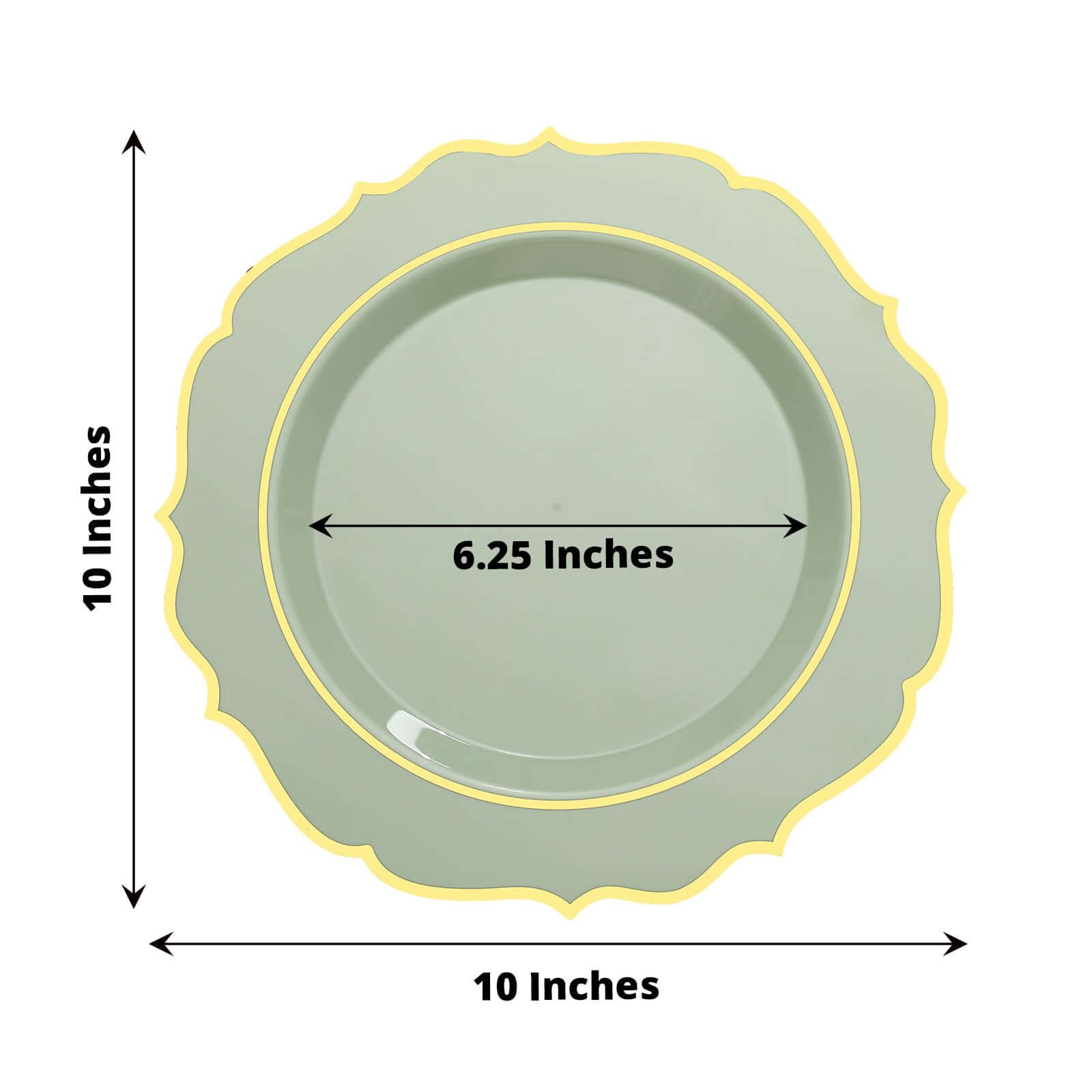 Disposable Plastic Plates Scalloped Rim Wedding Party Event Tableware Home - Picture 72 of 108