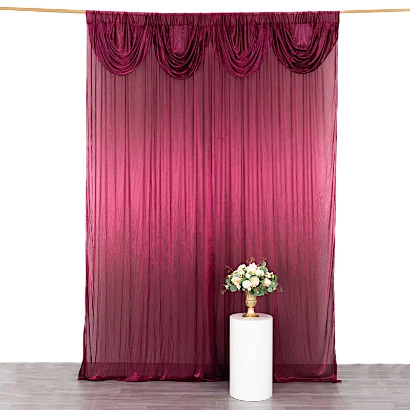 10 ft x 10 ft Double Drape Pleated Satin Backdrop Curtain Decorations Party
