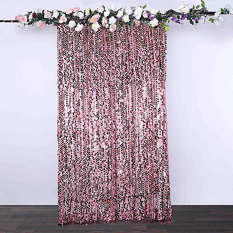 PINK 8×8 ft Big Payette Sequined BACKDROP CURTAIN Wedding Events Decorations