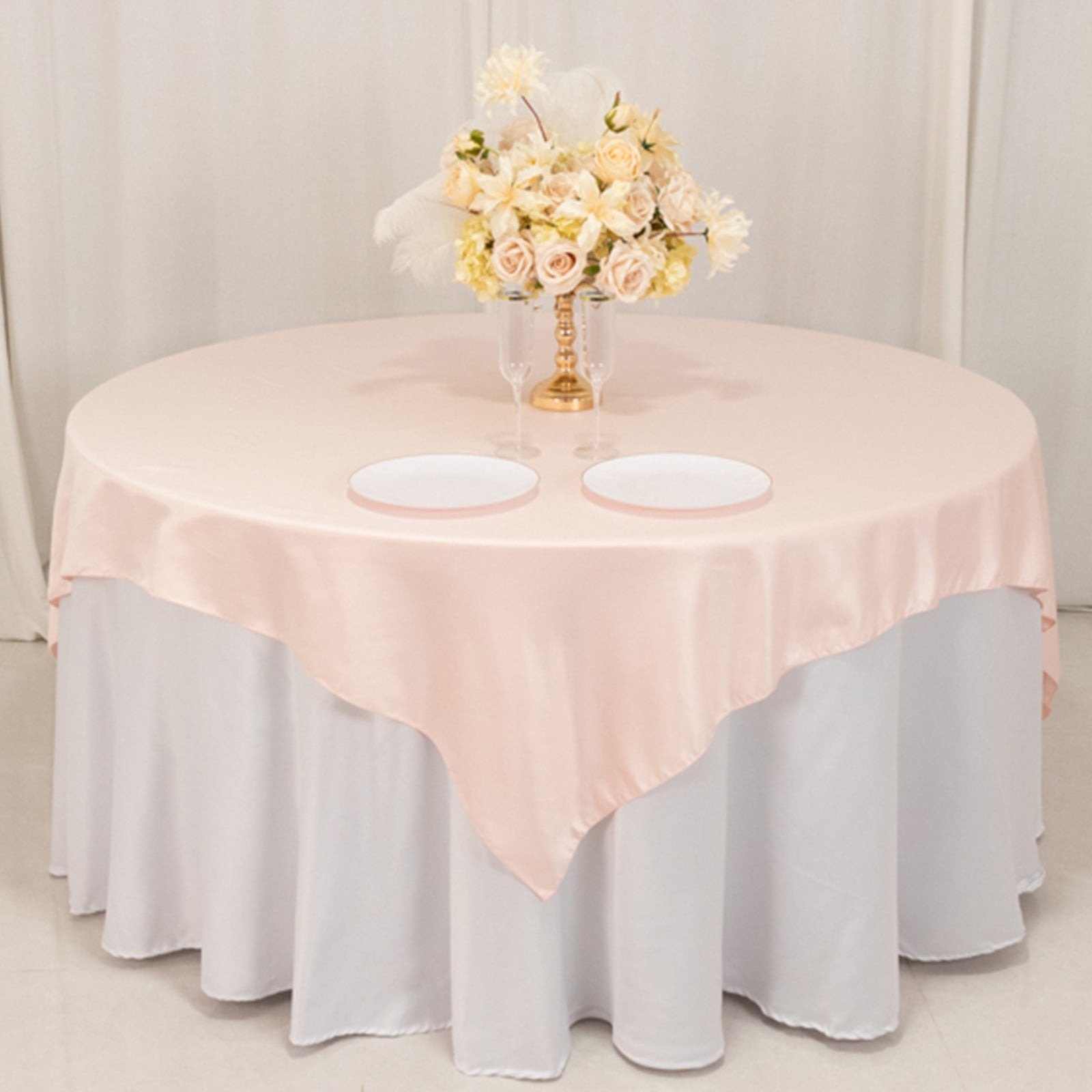 72" Square SATIN Table Overlay Smooth Finish Wedding Table Linens Decorations - Picture 21 of 171