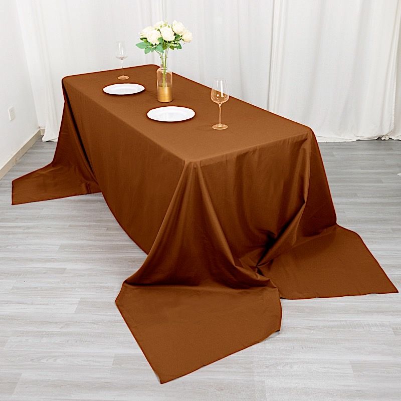 90x156-Inch RECTANGULAR Polyester Tablecloths Reception Catering Wedding Party - Picture 60 of 231
