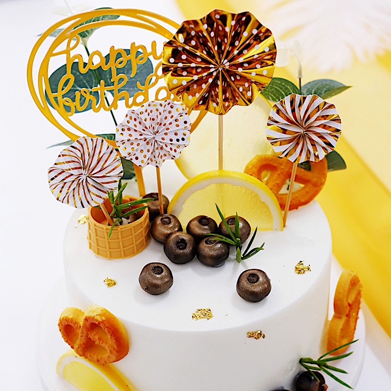 Juego de TOPPER DE PASTEL de feliz cumpleaños ventiladores de papel confeti suministros de decoración de globo - Imagen 16 de 53