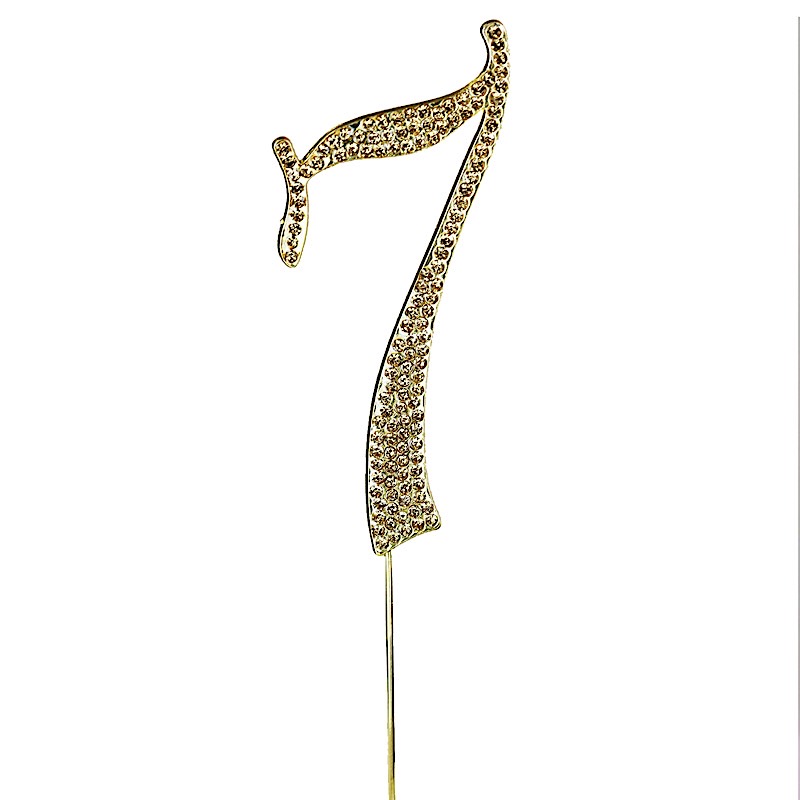 4.5" tall Gold Crystal Rhinestone Cake Topper Wedding Birthday Party Decorations - Picture 37 of 145