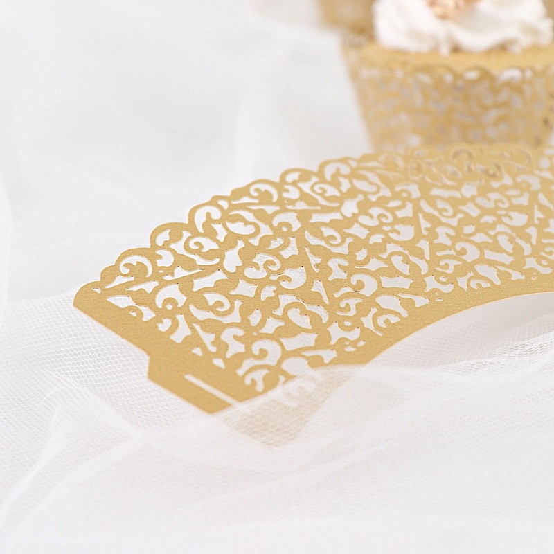 25 forros para magdalenas de papel de encaje cortados con láser envoltorios para fiestas eventos decoraciones - Imagen 24 de 66