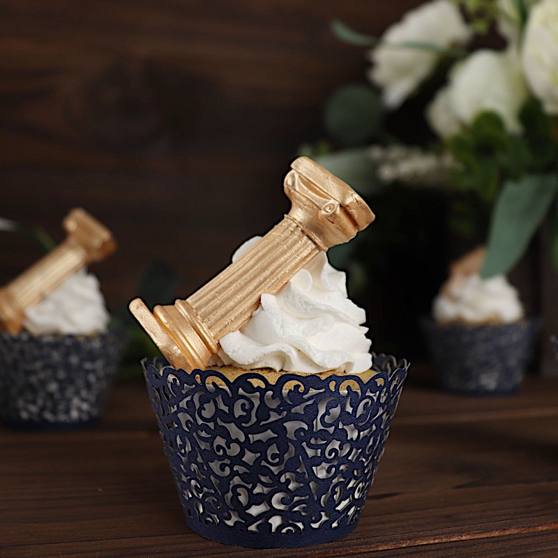 25 forros para magdalenas de papel de encaje cortados con láser envoltorios para fiestas eventos decoraciones - Imagen 39 de 66