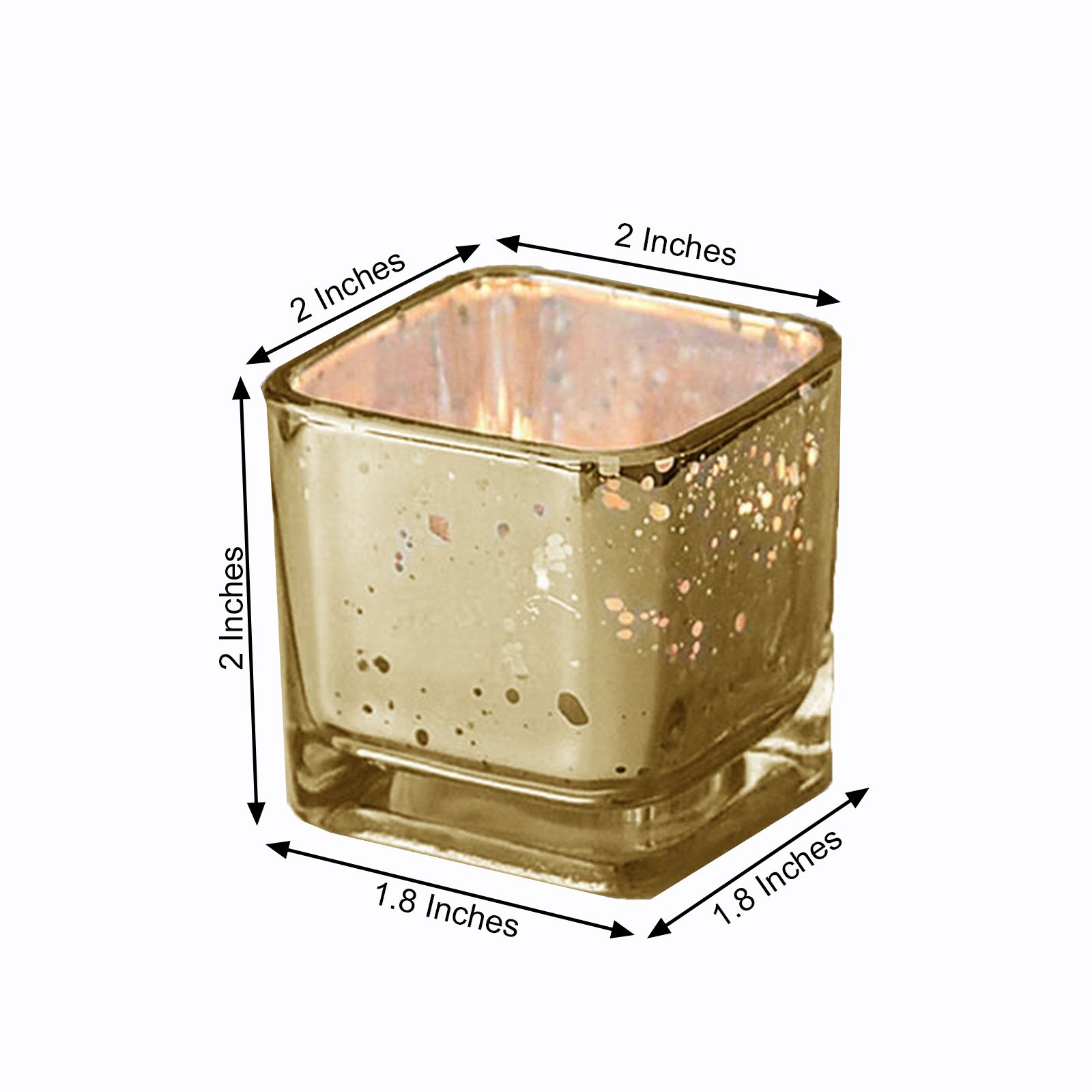 12 Square 2" Speckled Mercury Glass Votive CANDLE HOLDERS Party Home Decorations - Picture 4 of 18