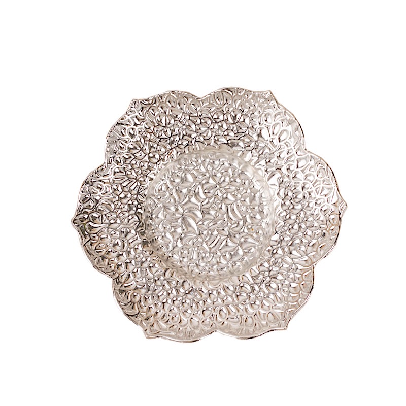 SILVER 3 Plum Blossom 4" Metal Votive CANDLE HOLDERS Centerpieces Party Events detailed image 2
