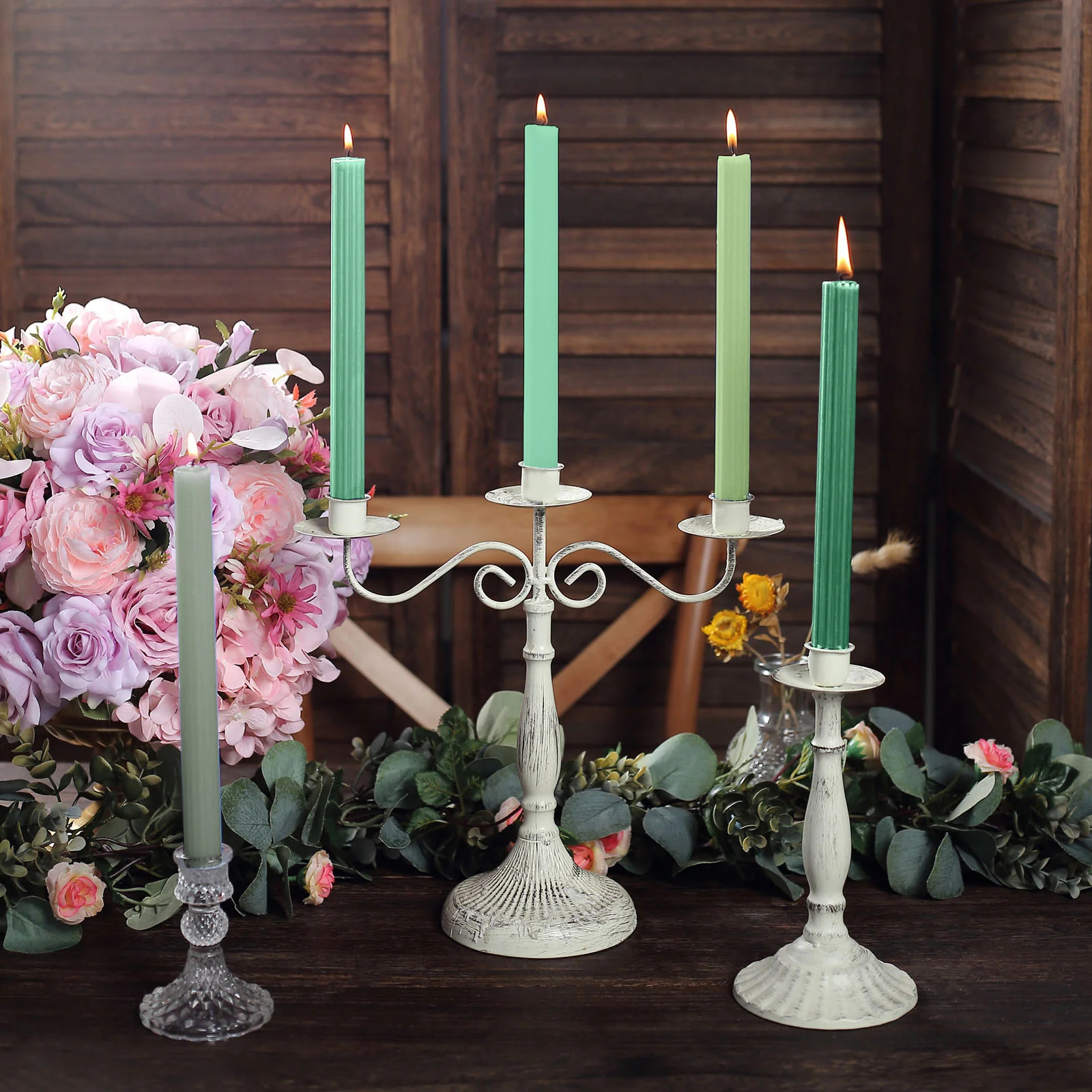 5 Unscented 9 in Premium Wax Taper CANDLES Ribbed Design Party Events Supplies - Picture 18 of 73