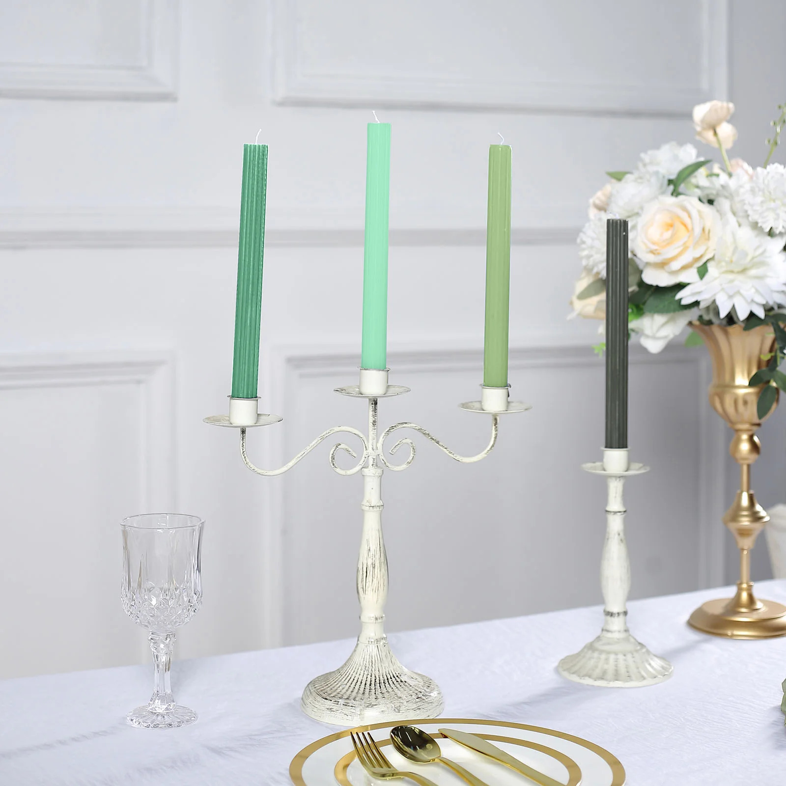 5 Unscented 9 in Premium Wax Taper CANDLES Ribbed Design Party Events Supplies - Picture 24 of 73