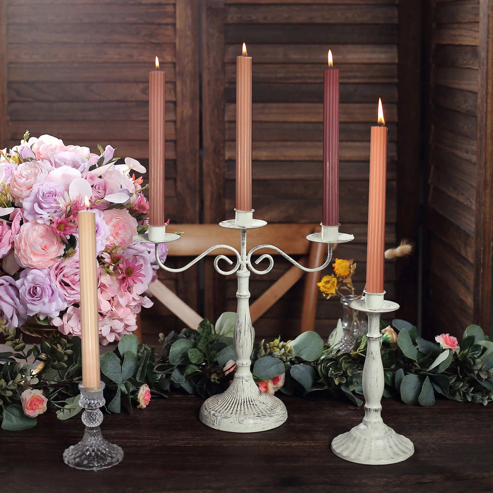 5 Unscented 9 in Premium Wax Taper CANDLES Ribbed Design Party Events Supplies - Picture 26 of 73