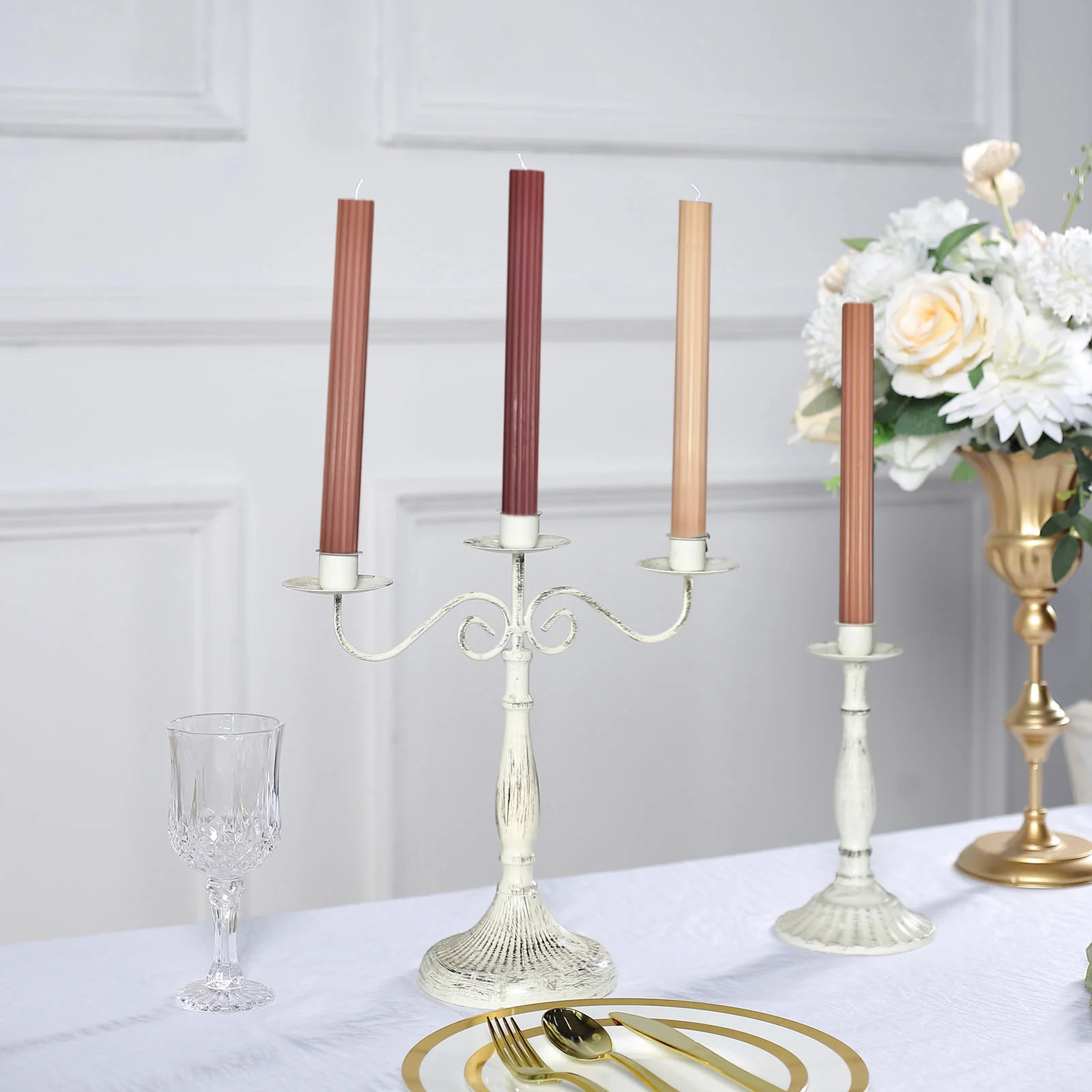 5 Unscented 9 in Premium Wax Taper CANDLES Ribbed Design Party Events Supplies - Picture 32 of 73