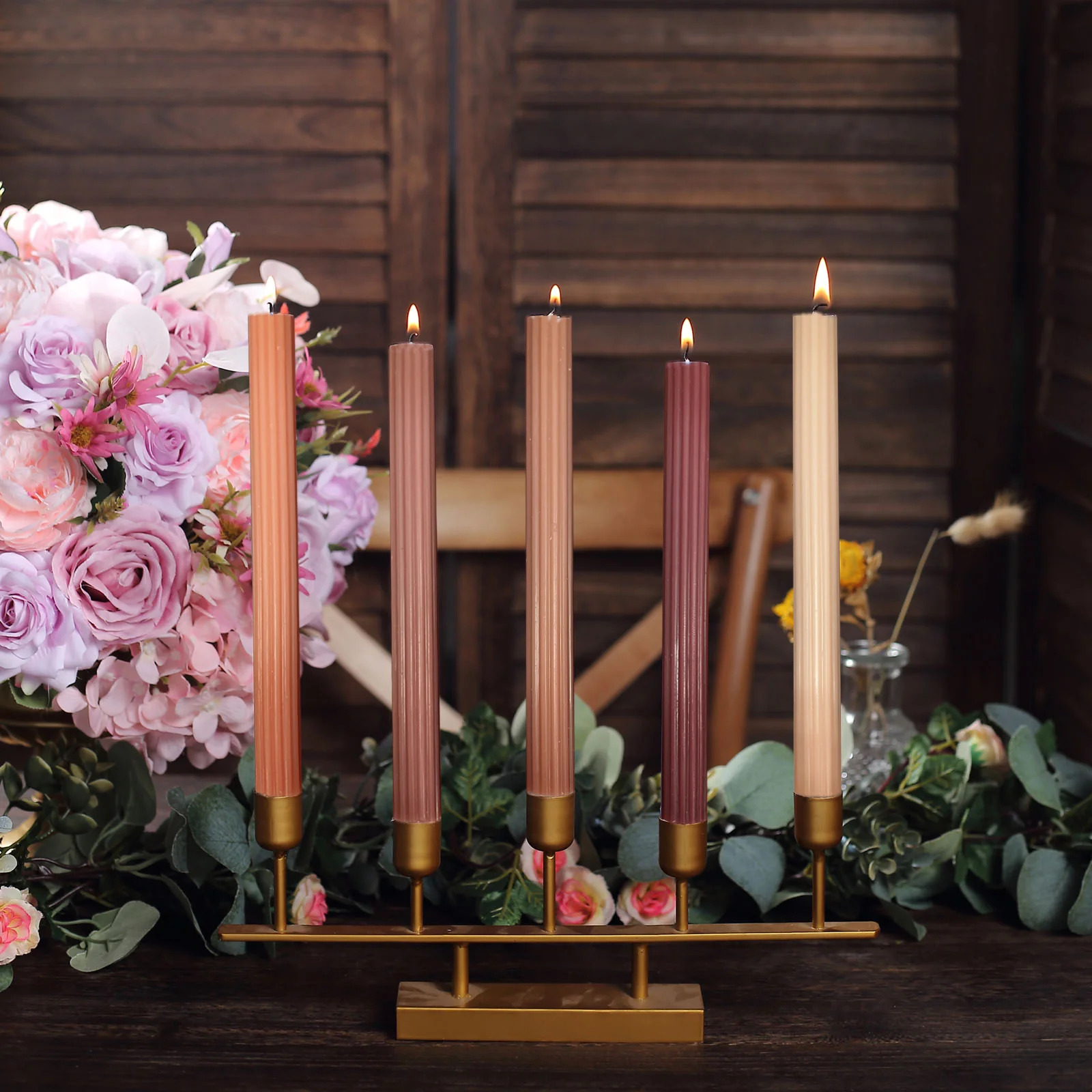 5 Unscented 9 in Premium Wax Taper CANDLES Ribbed Design Party Events Supplies - Picture 27 of 73